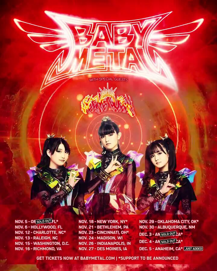 「BABYMETAL WORLD TOUR 2024」アナハイム公演の追々加開催決定!! - BABYMETAL INFO.（ベビーメタルインフォ）